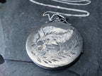HUGE XL Sterling Silver Circular LOCKET Necklace -  on 24" Chain - 16.7g