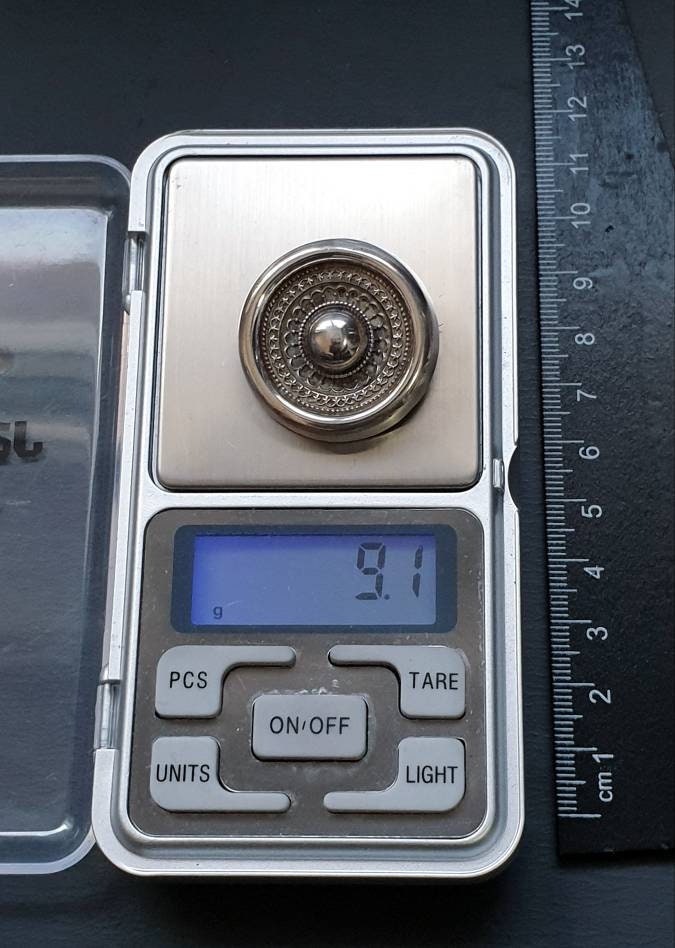 Antique Victorian SILVER ETRUSCAN Bullseye Brooch - 9.1g