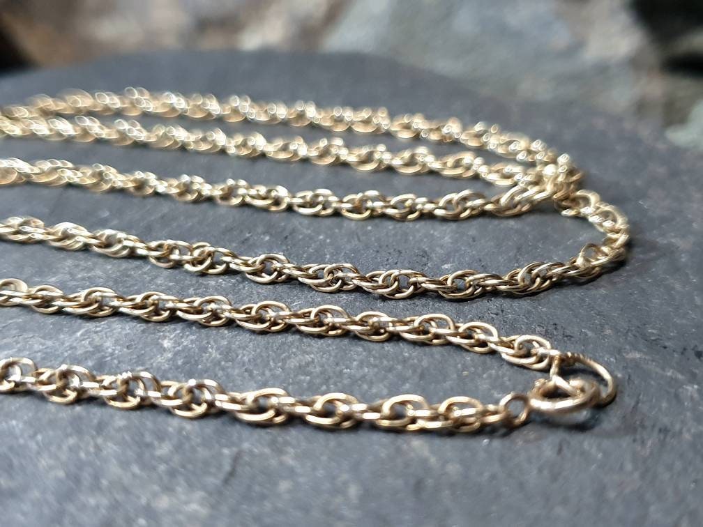 Vintage 9ct GOLD Multi Link Chain Necklace, 18" - 5.5g