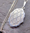 Large Vintage Sterling SILVER LOCKET with knot pattern - on 20" Chain - 22.4g