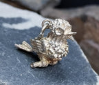 Vintage SILVER Bird on Branch CHARM - Pendant - 4.8g