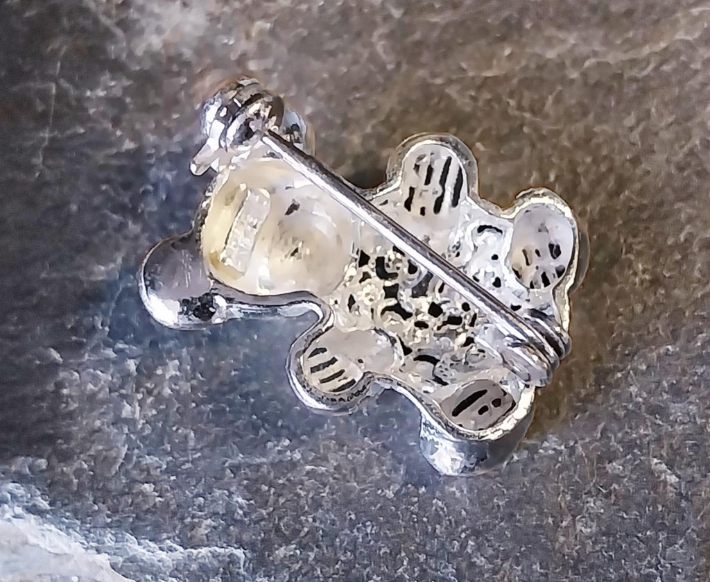 Vintage SILVER TEDDY BEAR Brooch - Sterling 3.5g