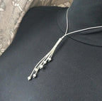 Sterling Silver Necklace, Multi Strand with Spherical beads 16" - 18" Chain - 10.6g