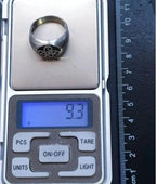 Vintage SILVER CELTIC SPIRAL Signet Ring - Size uk T ( usa 9.5) - 9.3g