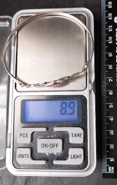 Kit Heath Sterling SILVER BANGLE Bracelet - with Mother Of Pearl - 8.9g