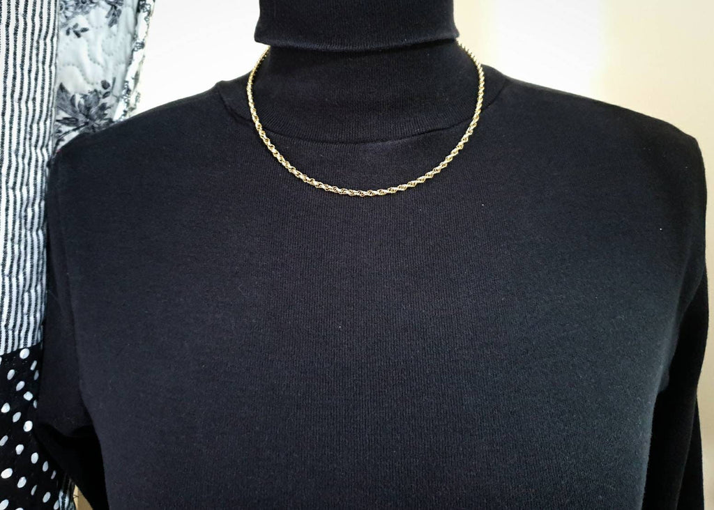 9ct GOLD CHAIN, Twisted Rope - Prince of Wales Necklace 18" - Hallmarked - 6.6g
