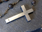 Vintage Italian Wooden ROSARY BEADS with Crucifix - 29" Necklace - 18.3g
