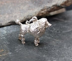 Silver Poodle Dog Charm - Vintage Bracelet Charm - 2.5g