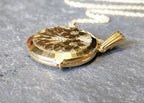 GEORG JENSEN 9ct Gold  Two Flower Locket - with 18" Gold Chain - 4.3g