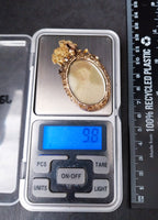Victorian 9ct Gold Photo Locket Pendant - Double Sided on 18" Gold Chain - 9.8g