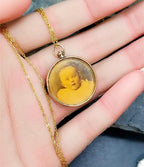 Antique 9ct Gold Photo Locket Pendant - Chester 1908 on 16" Chain - 4.5g