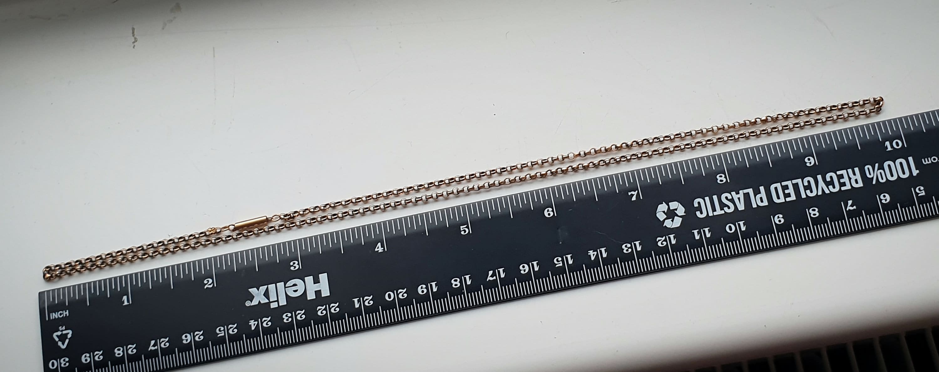 Antique 9ct ROSE GOLD BELCHER Chain Necklace with Barrel Clasp - 20" - 4.5g