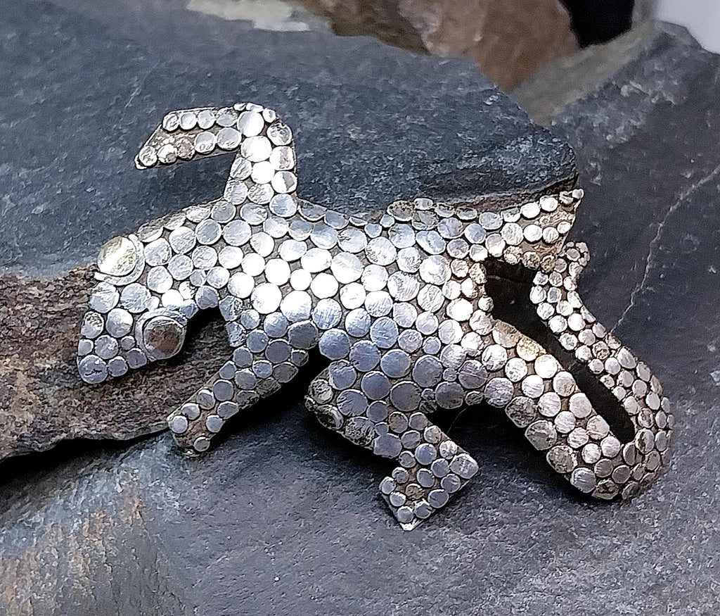 Vintage Sterling Silver GECKO Lizard BROOCH  - Pin 6.9g