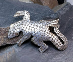 Vintage Sterling Silver GECKO Lizard BROOCH  - Pin 6.9g