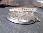 Huge Georg Jensen SILVER LOCKET Necklace, Art Deco  20" Chain 1968- 15.1g