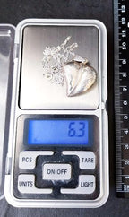 Sterling Silver HEART LEAF Locket Necklace on 18" chain - 6.3g