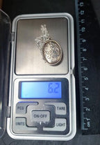 Vtg Silver LOCKET Necklace - Two Roses on 18" Chain - Joseph Smith - 6.2g