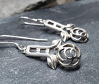 Kit Heath Sterling Silver Dangle Earrings - Rose Drop - 3.2g