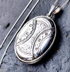 Large Vintage SILVER LOCKET - Victorian Style on 18" Chain - 9.4g