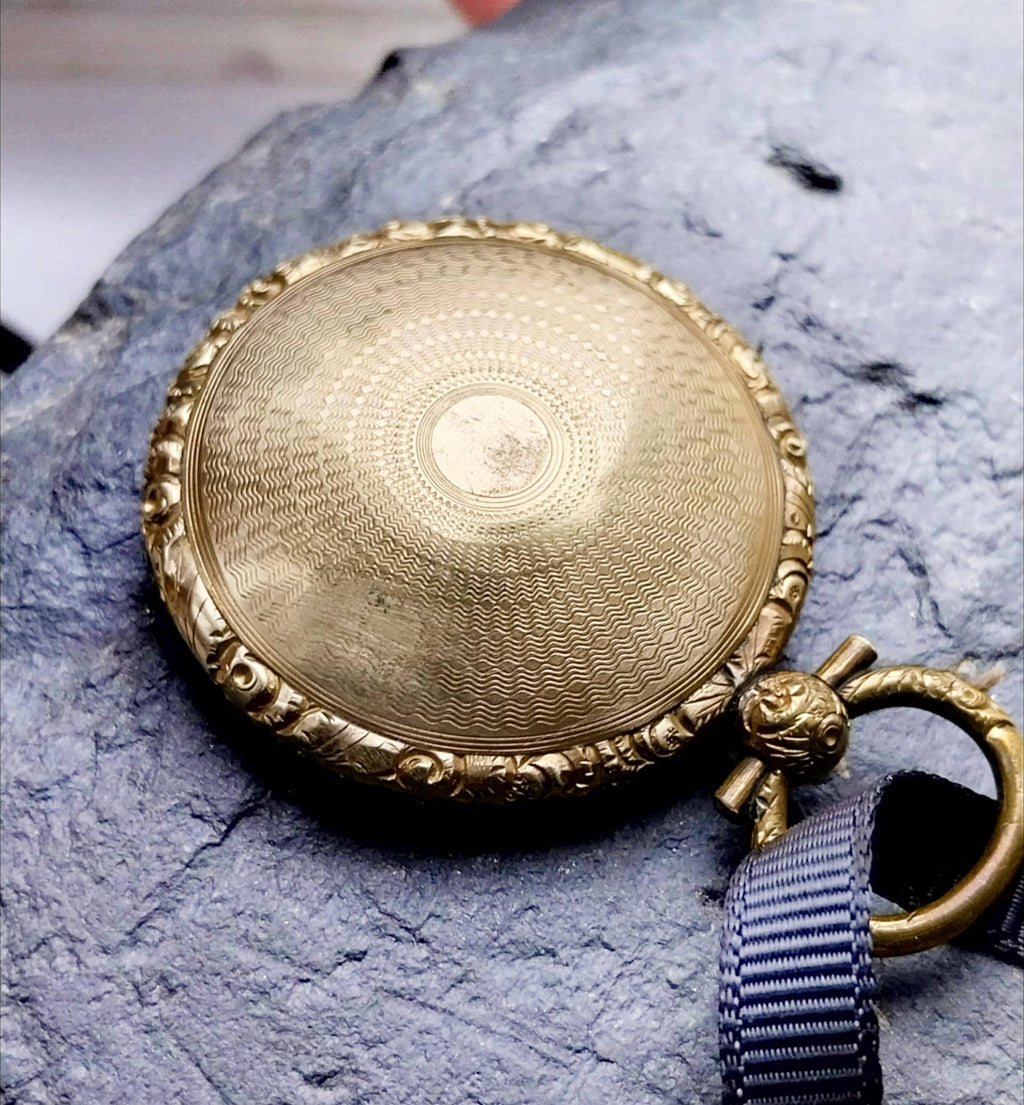 Antique Rolled GOLD MOURNING LOCKET Fob - Braided Hair, Memento Mori - 12.7g