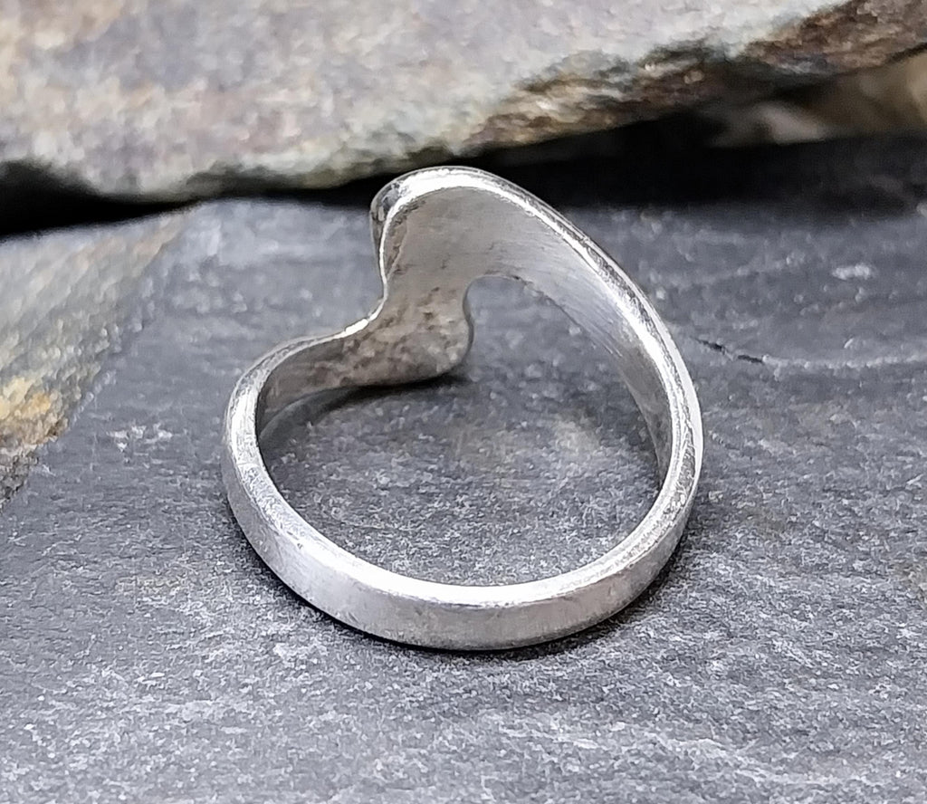 Sterling Silver Swirl Ring - uk size P (Us 7.5) - 3.7g