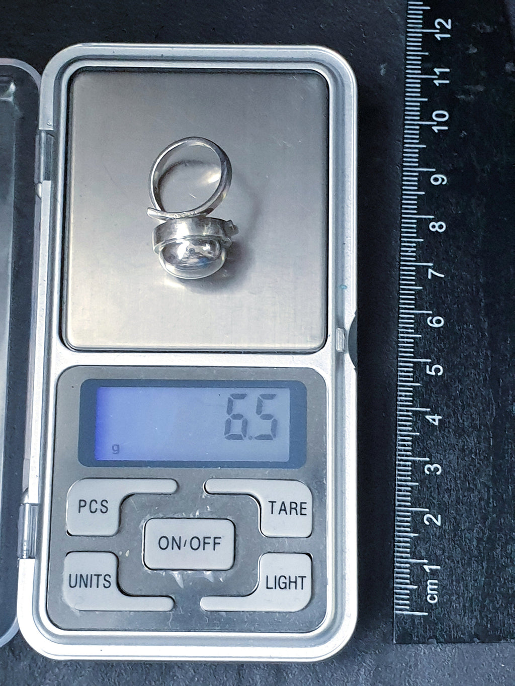 Vintage Modernist Silver Ring - Harold Nielsen? Art Deco - uk size K (Us size 5.5) - 6.5g