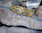 Vintage Rolled Gold BANGLE Bracelet Buckle Design - 12.5g