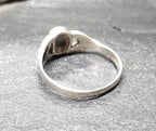 SILVER CELTIC RING - with Turquoise stone 925 Sterling Band - Small Size J (us size 4.5)