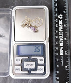 Sterling Silver Amethyst Drop Pendant Necklace  on 18" Chain - 3.5g