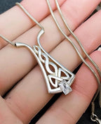 Vintage Sterling Silver Celtic PENDANT NECKLACE on 16" - 8.3g