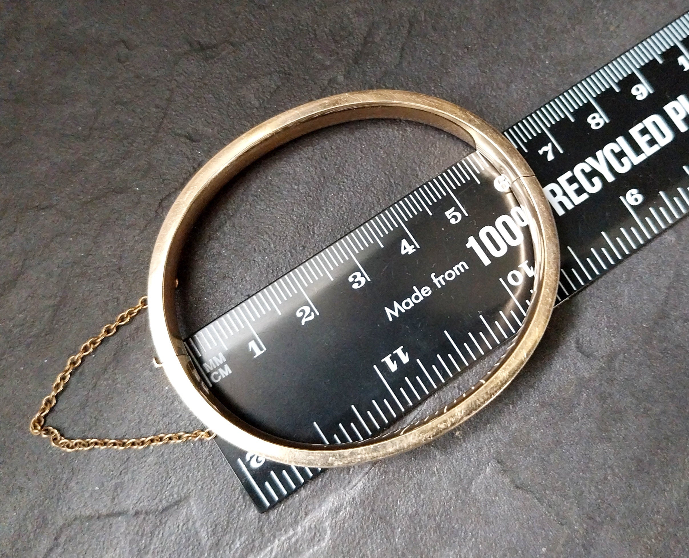 Vintage  Art Deco 12ct GOLD Plated BANGLE - BRACELET - 10.5g