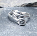 Vintage Sterling Silver Mackintosh Style Cecily Leaf Ring - Size uk O ( us 7) - 2.5g