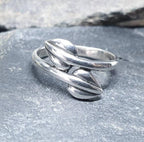 Vintage Sterling Silver Mackintosh Style Cecily Leaf Ring - Size uk O ( us 7) - 2.5g