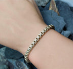 Vintage STERLING SILVER Bracelet Double Box Link 19cm - 19.4g