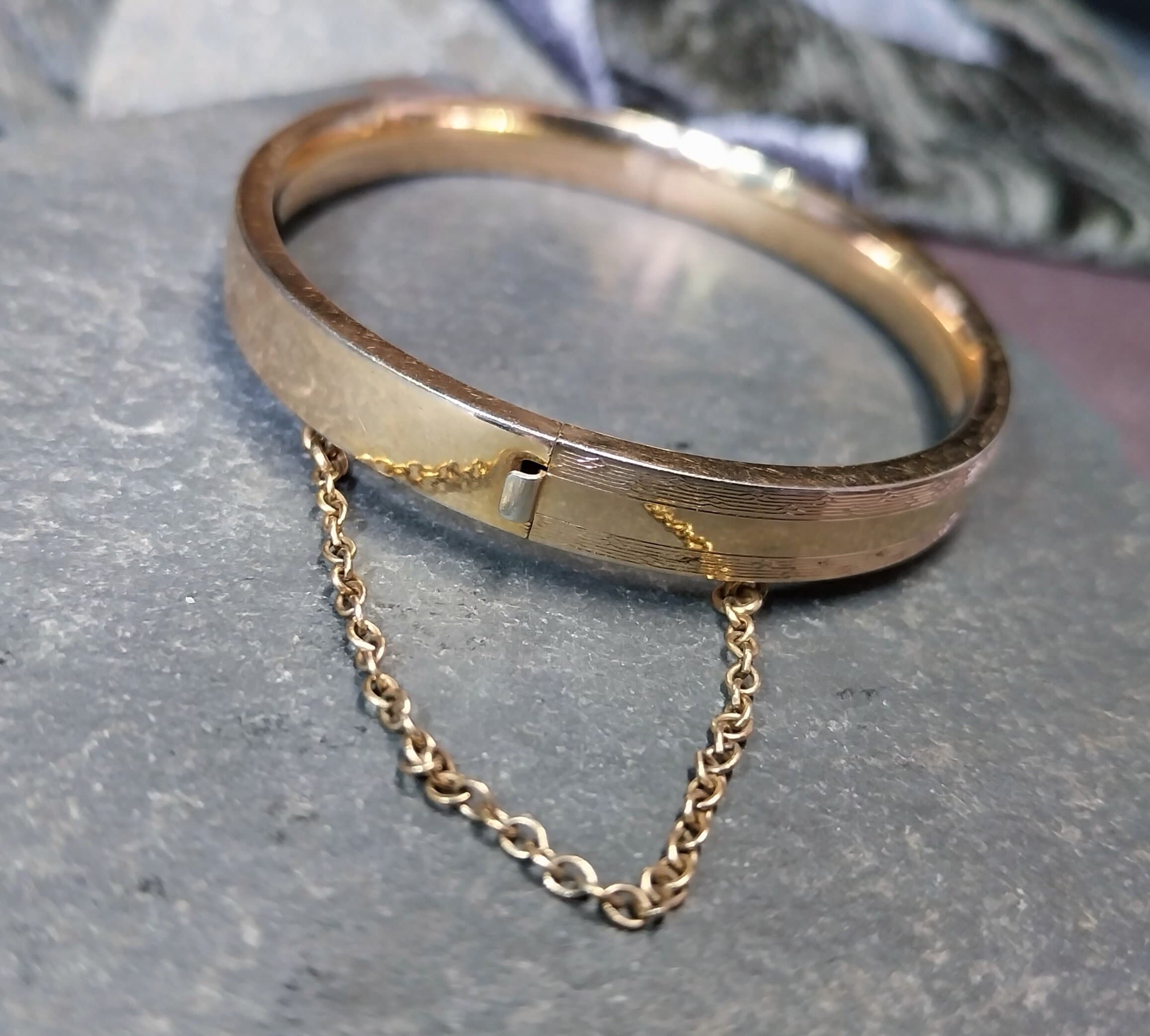 Vintage  Art Deco 12ct GOLD Plated BANGLE - BRACELET - 10.5g