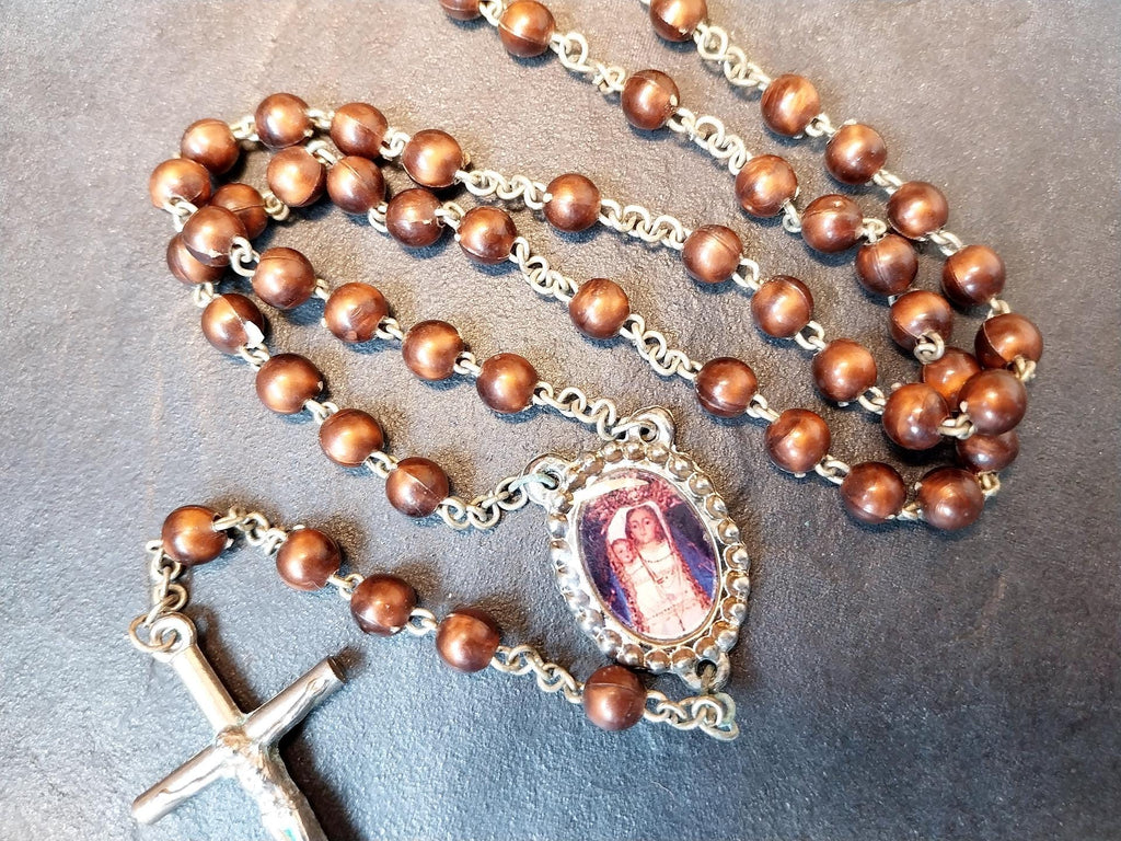 Vintage ROSARY BEADS with Crucifix - 22" Necklace - 18.7g