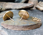 Vintage 9ct Gold Dome Stud EARRINGS Large - butterfly backs, 2.5g
