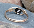 Vintage Rolled Gold Purple Foil/Murano Bead Ring - Size uk R (us size 8.5) - 1.3g