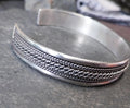 Vintage Sterling Silver Bangle Bracelet - Weave Design Open - 22g