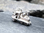 SILVER STEAM TRAIN Charm - Miniature Vintage model - 2.7g