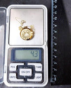 GEORG JENSEN 9ct Gold  Two Flower Locket - with 18" Gold Chain - 4.3g