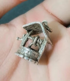 Vintage Silver WISHING WELL Charm - for bracelet -5.1g