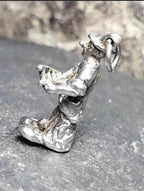 Vintage SILVER CLOWN CHARM - Circus, Creepy, Bracelet Charm 4.1g