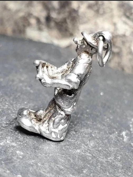 Vintage SILVER CLOWN CHARM - Circus, Creepy, Bracelet Charm 4.1g