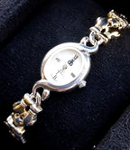 Vintage Sterling Silver WATCH - Double Cat bracelet Strap 18cm - 31.2g