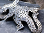 Vintage Sterling Silver GECKO Lizard BROOCH  - Pin 6.9g