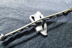 Irish Silver HARP BROOCH with Marcasite Stones Art Deco - 3g