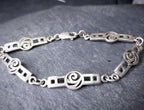 Vintage Celtic Sterling Silver Bracelet - Mackintosh Rose Links - 19cm - 10.6g