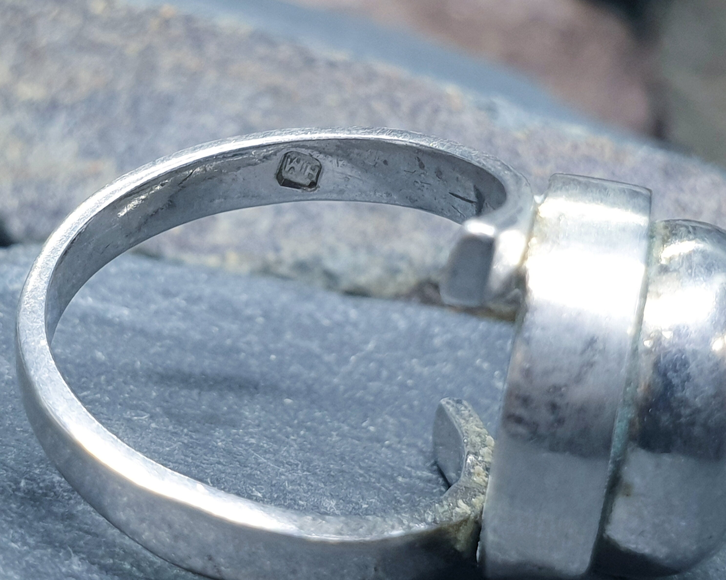 Vintage Modernist Silver Ring - Harold Nielsen? Art Deco - uk size K (Us size 5.5) - 6.5g