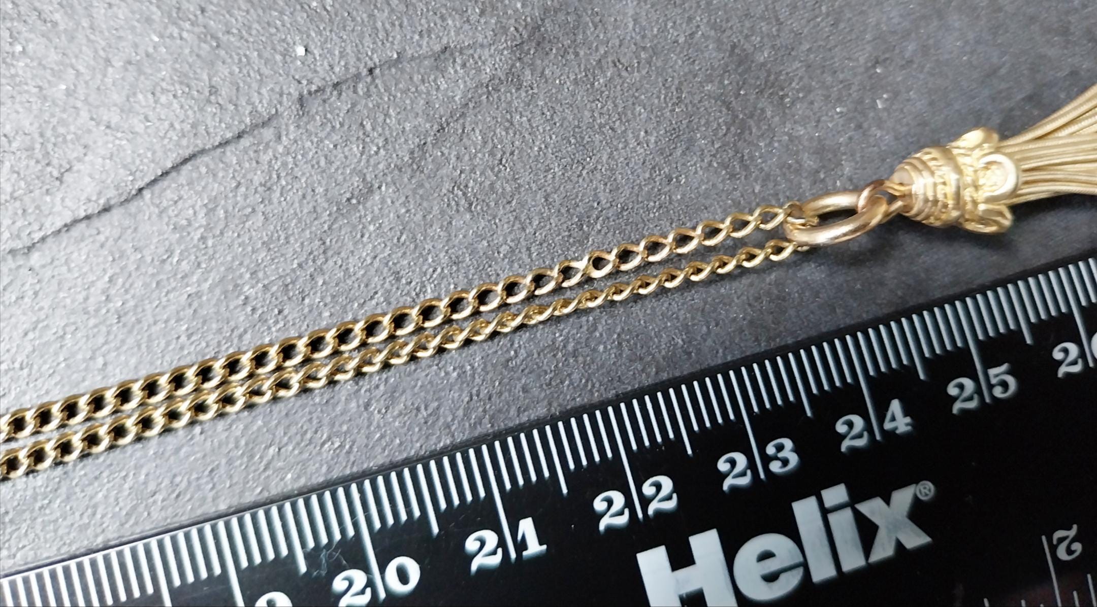 Vintage 9ct GOLD Chain with 9ct Tassel Pendant - 19" necklace - 10.5g